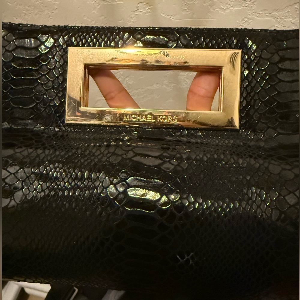 Michael Kors snakeskin clutch